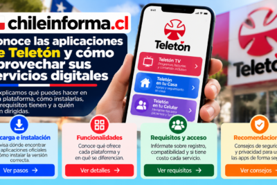 Aplicaciones de Teletón Chile en el celular para acceder a contenidos, servicios digitales y herramientas de apoyo