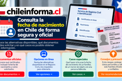 Consulta de antecedentes de nacimiento en Chile mediante certificados oficiales y servicios del Registro Civil.
