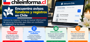 Guía visual para buscar avisos fúnebres y registros de defunción en Chile mediante fuentes confiables.