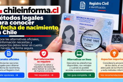 Métodos oficiales para consultar la fecha de nacimiento en Chile, requisitos, alternativas en línea y recomendaciones de privacidad.