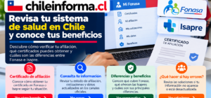 Guía visual para verificar la afiliación de salud en Chile, consultar certificados, cotizaciones y conocer las diferencias entre Fonasa e Isapre.