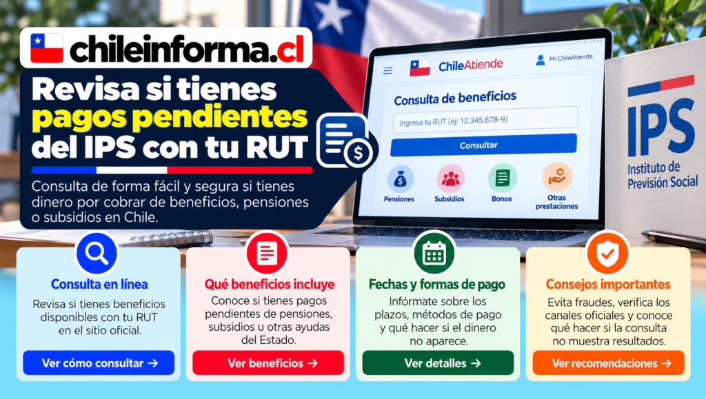 Beneficios sociales y pagos pendientes del IPS en Chile