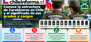 Jerarquía institucional de Carabineros de Chile con grados, funciones y diferencias entre oficiales y personal policial.
