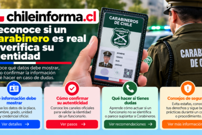 Cómo reconocer una identificación policial auténtica, datos de un funcionario y recomendaciones de seguridad en Chile.