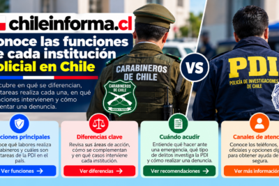 Diferencias entre Carabineros y PDI en Chile, funciones, atención y situaciones en las que acudir a cada institución.