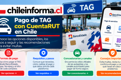 Guía visual para pagar autopistas y peajes mediante CuentaRUT en Chile