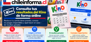 Consulta de resultados del Kino en línea, verificación de cartones premiados, juegos disponibles y recomendaciones para cobrar premios.